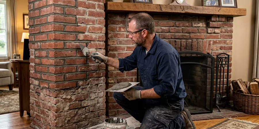 Repointing Brick Fireplace Bridgewater